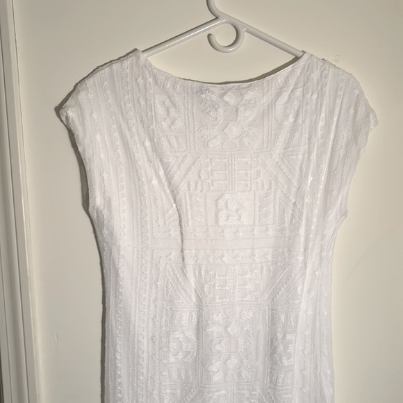 Ralph Lauren White Sheath Dress with Lace Overlay - Picture 3 of 3